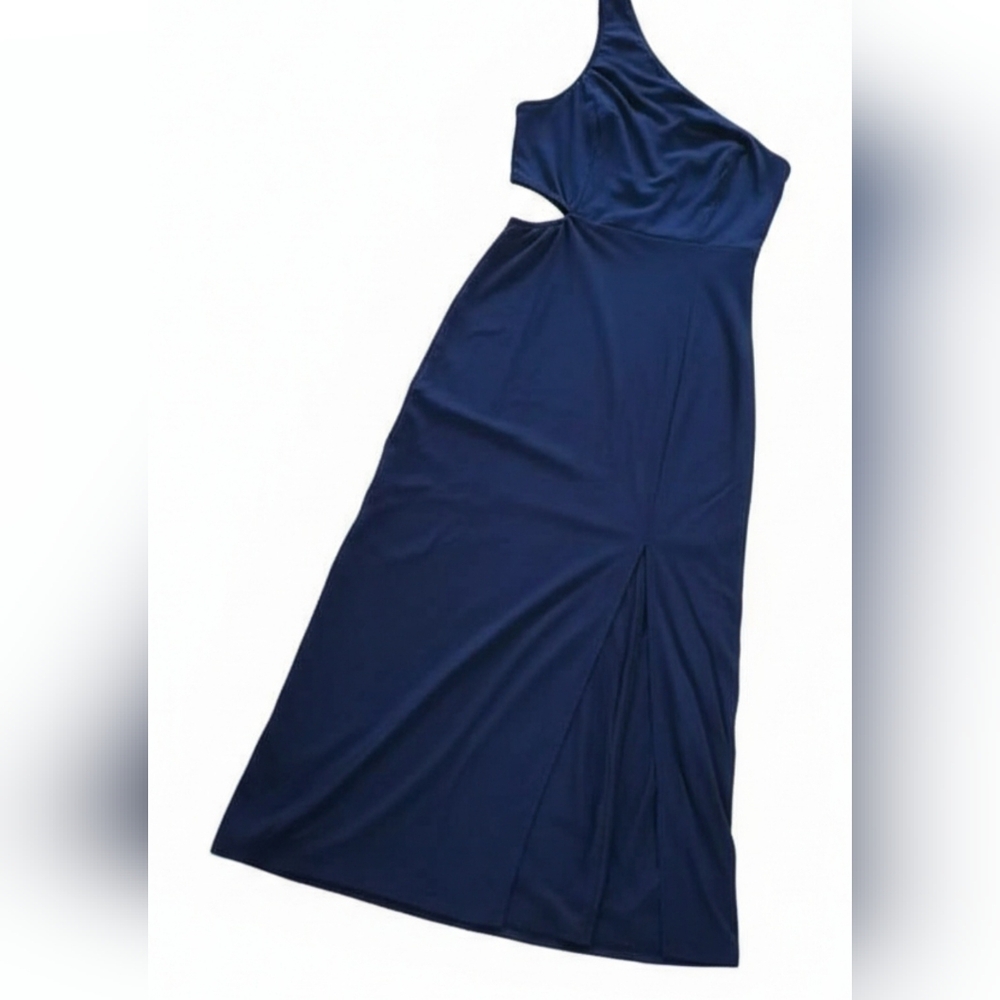 One Shoulder Dress With Strech And Slit In Front Pit=20 With Strech - Picture 2 of 7